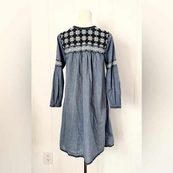 ULLA JOHNSON August Mini Dress in Chambray Size 4 - Picture 5 of 12
